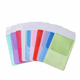 1 pc Candy Color PVC Card Bag Portátil Pocket Protector Leak-Proof Pen Bolsa Lápis Caso Escritório Escola Médicos Enfermeiros Suprimentos 38UG #