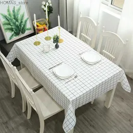 Toalha de mesa de plástico PVC retangular grade impressão toalha de mesa à prova d'água oleado capa de mesa de cozinha à prova d'água oleado almofada à prova de spray Y240401