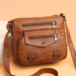 Shoulder Bags PU Soft Leather CrossBorder Simple Lightweight And LargeCapacity Messenger Bag Leisure MiddleAged Lady