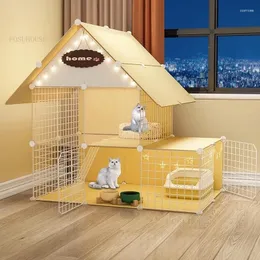 Transportadores de gatos e gaiola para cães em casa com villa de luxo de villa de villa de lixo ao ar livre telhado de casa espacial grande