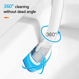 Disposable Toilet Brush Cleaner With Long Handle Bathroom Cleaning Brush With Replaceable Brush Head Toilet Accessories