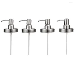 Liquid Soap Dispenser 4 Pack burklock med pumparlotion för 16 oz regelbunden mundekor Silver