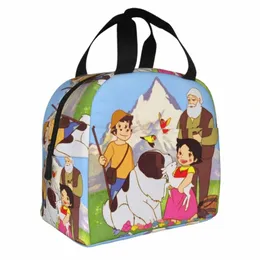 heidi Peter And Grandpa Together Insulated Lunch Bag Leakproof Alps Mountain Goat Cooler Thermal Lunch Tote Box for Women Kids 00qr#