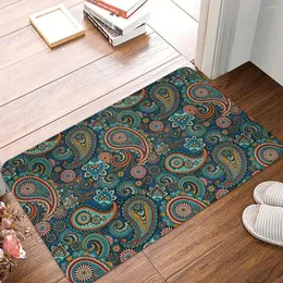 Tapetes de banho P-Paisley Mat Retro Green Design Protetor WC Cozinha Chuveiro Porta Pé antiderrapante Banheiro