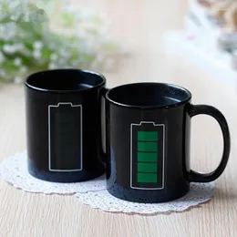 Muggar jbtp batteri magiska mugg positiv energi färg byte cup keramisk missfärgning kaffe te mjölk nyhet gåvor