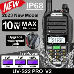 Baofeng UV S22 Pro V2 10W IP68 Walkie Waterproof Waterproof High Power CB Ham Long Range Uv68 Portable Dwuroose Radio UV-S22 Hunting