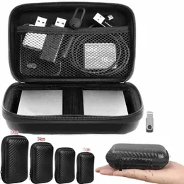 Mini Bluetooth Earphe Data Cable Storage Bag EVA Waterproof Travel Organizando Ctainer Zipper Bags Fi Black Pack Case 792V #