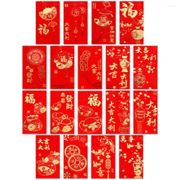 Confezione regalo 36 pezzi Anno Busta rossa Buste R 2024 Pacchetti di carta cinesi Portafoglio Pacchetti addensati