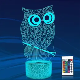 Animal Owl 3D Nightlight Bedroom