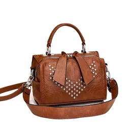 fi küçük deri çanta lüks kadın çanta tasarımcısı perçin omuz crossbody çanta bayanlar kadınlar için sarı çantalar 2020 b16z#