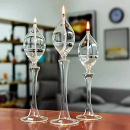 Ljusstakar kreativa glas oljelampa ljusstake dekoration nordisk romantisk enkel ljusstjulig middag familj rökfri