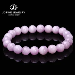 JD 5A Naturale Kunzite Viola Spodumene Pietra Perline Bracciale Donna Fascino Semplice Cerchio Filo Braccialetti Yoga Energia Polso Gioielli240327