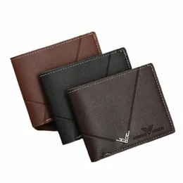 Męskie krótkie design torebki przyczynowe Męskie składane portfele uchwyty na karty Monety Wysokiej jakości Slim Mey Bag Nowe gorące mężczyźni PUTRY PIELONA PUTRY 608Z#