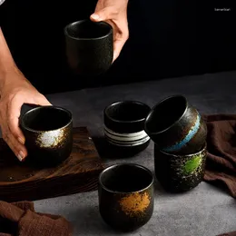 Tazze Piatti da sushi giapponesi Tazza da lavoro Bottiglia portatile in vetro Stoviglie in ceramica Tazze per la casa impilabili retrò dritte