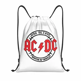 Borse con coulisse AC DC ad alta tensione Donna Uomo Palestra portatile Sport Sackpack Rock Heavy Metal Band Negozio Zaini di stoccaggio 19j7 #