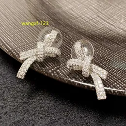 Luxury Charm Earrings CH Brand Designer Full Crystal Cross Butterfly Knot Charm Stud Earrings For Women Jewelry Party Gift