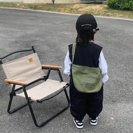 Borsa a tracolla in tela da ragazzo borsa a tracolla fresca di design borse a tracolla per bambina lettere in tela borsa a tracolla con una spalla borse per bambini borsa grande portatile