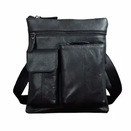 Original läder manlig design axel menger väska casual fi cross-body väska 10 "tablett skola universitets college väska 308-b y0o0#