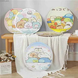 Kudde/dekorativ kudde kawaii tecknad rosa sumikko gurashi modern minimalistisk stil soffa mat matsal bordsstol kuddar unisex stol mattan y240401