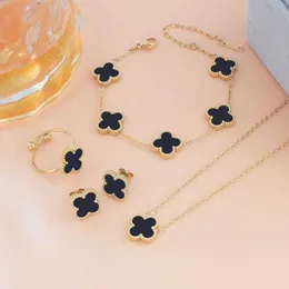 Vans 2024 Clover Necklace with Double Sided Small Form Design Pendant Feeling Light Luxury Gift to Collar Bones Best Friend Simple Girlfriend