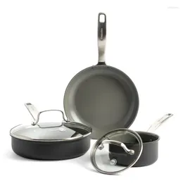 Cookware Sets Andralyn Chatham Ceramic Nonstick 5 Piece Set Blackcookware Pots And Pans