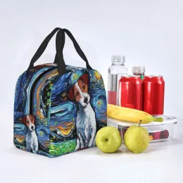 Jack Russel Terrier Lunch Bag Borse Termal Cooler Isolato Box per le donne Lavora Foot Oke Container per picnic