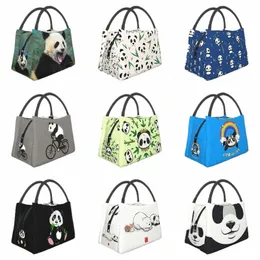 Bonito Panda Gigante Saco de Almoço Isolado para Mulheres Portátil Animal Amante Thermal Cooler Lunch Tote Office Picnic Travel E0oC #