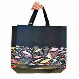Butterfly Cats Eco Shop Bag Folding Takeaway Bag N-Woven Film Coated Reusable Shop Bag Bag Travel Grocery Folding Påsar V1IL#