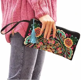 iskybob Embroidered Women Handbag Natial Ethnic Style Butterfly Fr Bags Lady Clutch Tassel Small Flap Evening Bag 2024 U0gR#