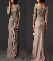 Modest Chiffon Lace Evening Dresses Custom Made Mother of the Bride Dress Formal Arabic Prom Party Gowns6409665