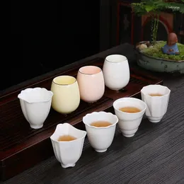 Tassen Untertassen Fat Jade White Porzellan Master Cup Tea Heart Sutra Kiln Changing Bowl Jianzhan