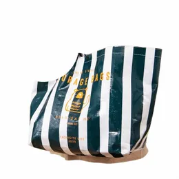 Grande Saco de ombro dobrável de tecido de tecla de ombro portátil Supermercado Shopper Shopery Grocery Bags Eco Bolsa à prova d'água D84R#