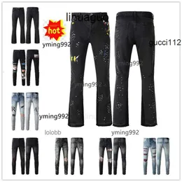 Luxury 2024 amis amar Arrivals Mens miri Denim amari Clothing amirirlies New Holes Trousers Jean purple Biker Pants Man Designer Jeans Y9ZO COOLGUY AM A6B2