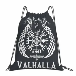 Sieg oder Valhalla V-Wikinger Alter Coole Kordelzug Taschen Wanderbeutel 3D-Druck Rucksack Junge Mädchen Schule Schuhbeutel k5Xz #