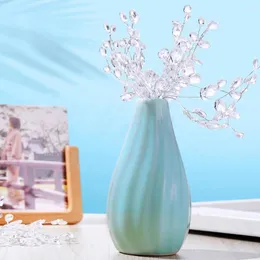 Flores decorativas 25 peças acrílico frisado hastes falsas decoração de casa vaso contas acessórios para cabelo buquês simulação artificial