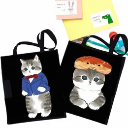 حقيبة حمل Cat Shop Bag Bag Bolsa Shopso Bolso Shop Bag Bag Bag Bag قابلة لإعادة الاستخدام Net Ecobag Cabas Shop A0p5#