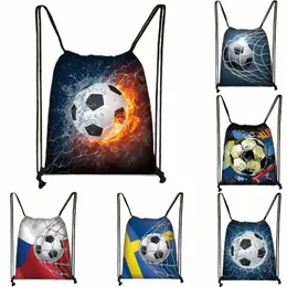 Cool Footbally / Soccerly Print Drawstring Bag Men Fi Storage Bag Adolescente Boy Casual Backpack Travel Bags Bookbag Gift p7Ty #