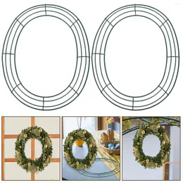 Dekorativa blommor 2 datorer fågelägg Garland Hoop Coronas Para Puertas de Entrada Wreath Making Rack Frame