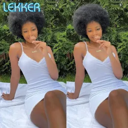 Lekker Afro Kinky Bulk Curly Human Hair Crochet Braids Brazilian Remy Hair Colored Flätförlängningar 1 Bunt 50G/PC Nej inslag