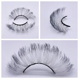 Falsche Wimpern 2 Paar 2024 Est 3D Faux Mink Colorful Lashes Gradient White Fluffy Soft Cilias Vendor