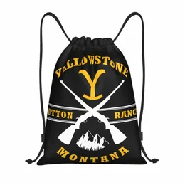 Personalizado Yellowste Dutt Ranch Guns Cordão Sacos Homens Mulheres Leve Sports Gym Storage Backpack N6Oc #