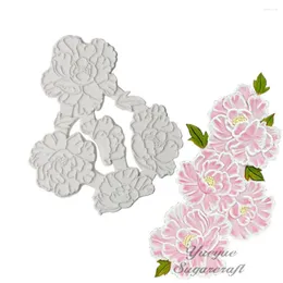 Stampi da forno Yueyue Sugarcraft Fiore di peonia Silicone Fondente Taglierina Stampo per torta Strumenti di decorazione