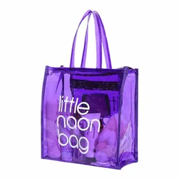 Прозрачная сумка-тоут из ПВХ, женская сумка ярких цветов, сумка для покупок, большая вместительная сумка на плечо, женская водонепроницаемая прозрачная сумка для подмышек M0Fd #