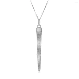Цепочки STL Zhenchengda с преувеличенной индивидуальностью, микроинкрустация бриллиантовым конусом, длинный кулон, серебряное ожерелье S925