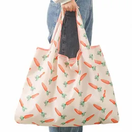 shop Bag Reusable Foldable Tote 46*40*26cm Cute Grocery Bag with Bag Large Capacity Tear Resistant Machine Wable Tote 190t#