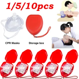 Maschera di pronto soccorso di emergenza di sopravvivenza Rescue CPR Mask Resustitator Oneway Valve CPR Face Shield Training Mask Mask Autobus auto Bus Survival Gear