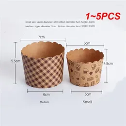 Baking Moulds 1-5PCS Medium Muffin Paper Cups Kraft Packaging Box High Temperature Resistant Bakery Party Accessories