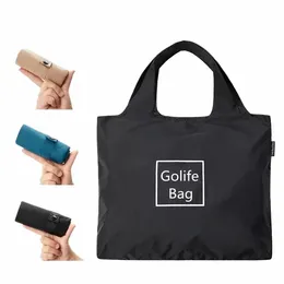 Anpassa livsmedelsbutik Eco Friendly Folding Shop Bag Polyester Återanvändbar vikbar butiksäckväskor med logotyp Supermarket Bag Z20R#