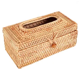 Tigelas de papel rack rattan caixa tecido elegante artesanal desktop recipiente guardanapo armazenamento caso