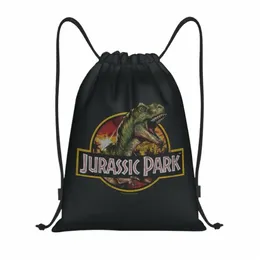 Jurassics Parks Drawstring Backpack Mulheres Homens Sport Gym Sackpack Dobrável Dinosaur World Training Bag Sack f8LC #